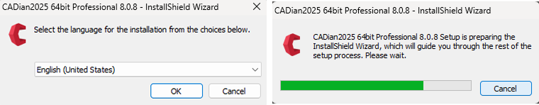 Select CADian Installation Language