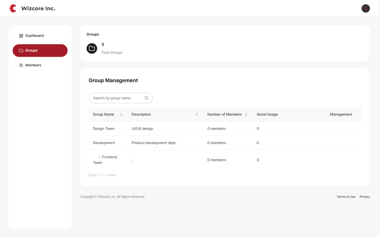 Member group view (read-only)